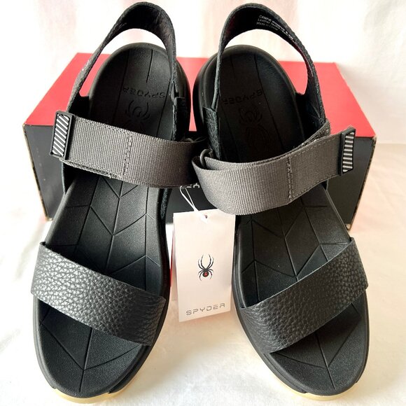 Spyder Women's Sandals, Black, Campie Wedge, Rebound Technology, Size 9.5 New - Picture 3 of 16